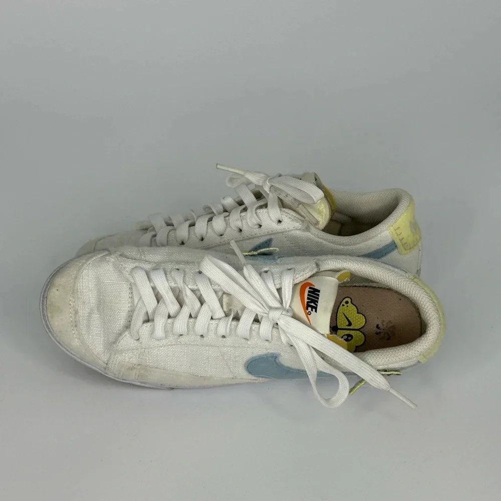 Nike‎ Blazer Low Platform Next Nature Women's Sz 6 White/Boarder Blue DJ6376 100